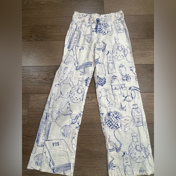 Anthropologie Pants - Anthropologie Eloise Cotton Swiss Dot Lounge Pants, Blue Print, Size Medium